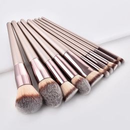 410st Champagne Makeup Brushes Set för kosmetiska foundation Powder Blush Eyeshadow Kabuki Blending Make Up Brush Beauty Tool 240220