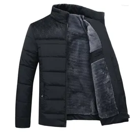 Men's Jackets 2024 Winter Men Plus Velvet Thick Mens Coats Solid Color Casual Warm Windproof Jacket Fleece Outerwear Man