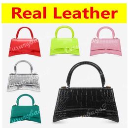 Hourglass Bags WOC Handbag Hour Glass XS Bag Crocodile Embossed Wallet On Chain 40 Colours Genuine Leather 23cm 19cm Half Moon Cres251C