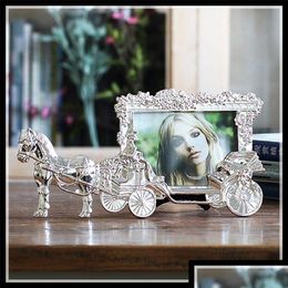 Frames 5 Inch Classic Horse Carriage P O For Picture European Foto Frame Table Decor Christmas Gifts Elimelim 201212 Drop Delivery H Dh8Ml
