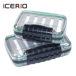 Boxes ICERIO Fishing Box for Baits Double Side Waterproof Plastic Lure Boxes Foam Fly Fishing Tackle Storage Box Supplies Accessories