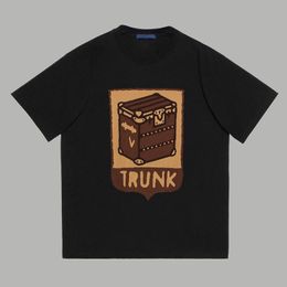 Paris Style Oversized Trunk Box Print Vintage Tee Designer T shirt Spring Summer Casual Fashion Skateboard Men Women Tshirt 24ss 0223