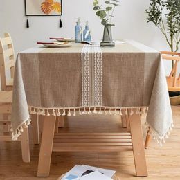 Table Cloth Rustic Cotton Linen Tablecloth Waterproof Tablecloths Burlap Stripes Cloths For Kitchen Dining Rectangle Tables