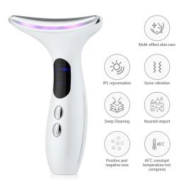 Devices EMS Neck Lifting and Tighten Massager Electric Microcurrent Wrinkle Remover LED Photon Face Beauty Device Thin Double Chin Tool