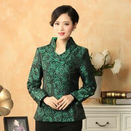 Women's Jackets Women Elegant Slim Fit Coat Red Green Purple Rose Jacquard Outfit Refinement Qipao Style Break Look Wear 2024 Spring