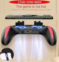 Gamepads H10 Gamepad Pubg Controller Double Cool Fan 5000 Mah Powerbank GameController Android Joystick Mobile Game Pad