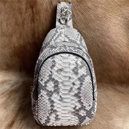 Waist Bags Exotic Genuine Snakeskin Men's Small Chest Bag Authentic Real Python Leather Male Messenger Man Cross Shoulder226r