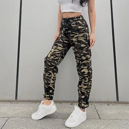 Women's Pants Camouflage Jogger With Random Printed Drawstring And Cuffed Hem Trendy Streetwear Trousers Pantalones De Mujer