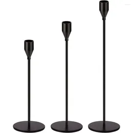 Candle Holders Matte Black Candlestick Metal Holder For Wedding Dinning Party Fits 3/4 Inch Candle&Led Candles