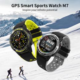 Watches Men GPS Smart Sports Watch waterproof IP67 heart rate blood pressure monitoring Compass Touch 1.3"IPS unisex smart watch M7C