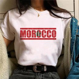 Women's T Shirts 2024 Maroc Morocco Top Women Y2K Harajuku Manga Shirt Girl Anime Funny Clothes