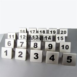 Stainless Steel Table Number Cards Wedding Restaurant Cafe Bar Table Numbers Stick Set For Wedding Birthday Party Supplies 1-50 1-288S