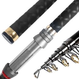 Rods Telescopic Rock Fishing Rod Spinning Fly Carp Feeder Carbon Fiber Pesca 3M 2.7M 2.4M 2.1M 1.8M Mini travel Rod Reel Seat