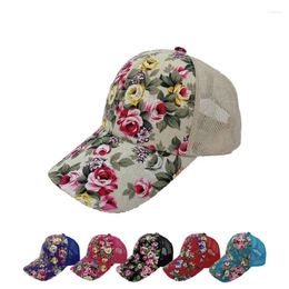 Ball Caps VACIGODEN Summer Peony Printing Mesh Baseball Cap Fashion Chinese Style Casual Peaked Women Breathable Sun Protection Hat