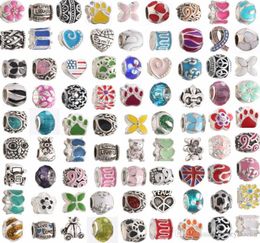 Interi colori della miscela Matel goccia di olio grande foro perline sciolte fascino per braccialetto gioielli fai da te per braccialetti europei2044361