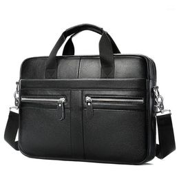 Briefcases Business Men's Large Tote Bag Genuine Leather Messenger Bags Laptop Briefcase Office For Men 20211180S