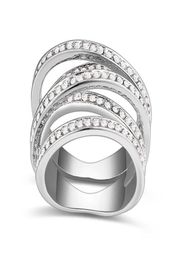 New arrival for famous brands design nickel plated Spiral wedding rings made with Austrian elements crystal gift9187297