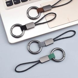 Genuine Leather Keychains Simple Lanyard Keyring Men Women Car Key Holder Key Cover Auto Keyring Accessories Gifts 240221