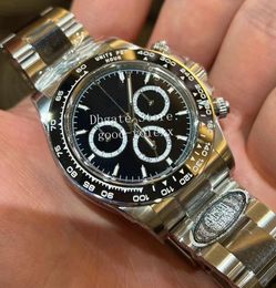 Watches Men Cal.4131 Chronograph Watch Men's Automatic Clean 904L Steel Ceramic Bezel Eta Sport Cleanf Chrono Valjoux armbandsur