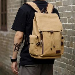 School Bags Multifunction Fashion Men's Backpack Vintage Canvas Bag Travel Large Capacity Outdooe Laptop Rucksack