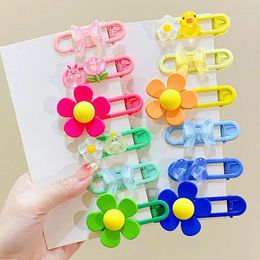 Hair Accessories 3pcs/set Cute Flower Bow Cartoon Clips For Girls Sweet Decorate Side Hairpins Barrettes Kids Lovely