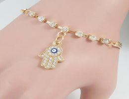 hot Fashion European and American fashion simple set with diamond evil eye the hand of Fatima simple bracelet stylish cssic delicate elega4079966