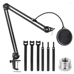 Microphones Microphone Stand Mic Arm Suspension Scissor Boom With Blowout Prevention Net And Cable Ties For Snowball Etc
