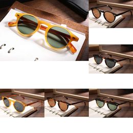 Men Women 45 47 Mm 2size Ov 5186 Vintage Polarized Sunglasses Ov5186 Retro Gregory Peck Brand Eyewear with Original Box Sun Glasses G600