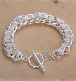 Ladies Bracelet 925 Silver Many Circle Charm Bracelets Jewellery for Women Men Whole 925 sterling silver plated Chain link brace5251527