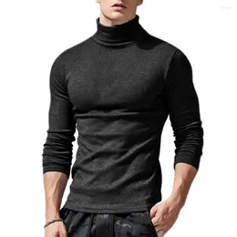 Gym Clothing Thermal Underwear Tops Men Winter Shirt Autumn Men's Tights High Neck Slim Fit Long Sleeve T-shirt Top