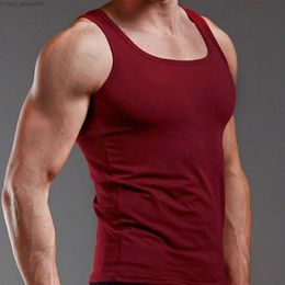 Men's Tank Tops Mens Clothing Casual Tank Summer High Quality Bodybuilding Fitness Muscle Singlet Mans Clothes Sleeveless Slim Fit VestL2402