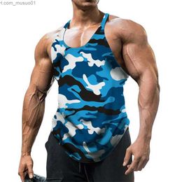 Men's Tank Tops 2024 New Mens camouflage printed vest 3D Fashion cool gym Tank Tops male popular mens fitness Workout sports sleeveless shirtL2402