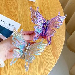 Hair Clips Korea Fashion Style 9.5CM Big Butterfly Resin Claw Accessories For Women Girls Sweet Colourful Hairpins Headdre