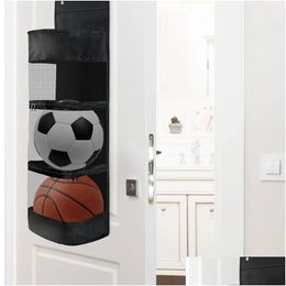 Storage Boxes Bins Over Door Hanging Organiser Back Of Large Pockets For Socks Sports Gear Soccer Volleyball Toy Drop Delivery Hom Dh5Of