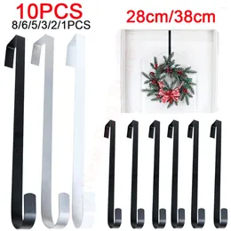 Decorative Flowers 28cm/38cm Door Wreath Hanger Iron Art Overdoor Holder Sturdy Metal Over Hook Slim For Xmas Party Decor