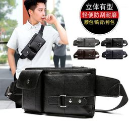 Waist Bags Men's Shoulder Bag Sling Chest Pu Leather USB Charging Sports Messenger Men 2021 Mini Waist1263q