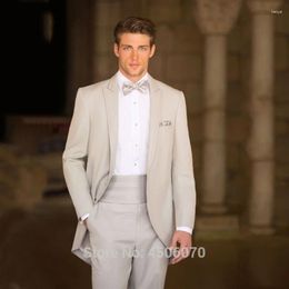 Men's Suits Italian Beige Mens Wedding Tailcoat Groom Wear Tuxedos Slim Fit Bridegroom Terno Costume Homme 2Pcs Jacket Pants