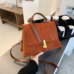 Suede Leather Black Crossbody Bag For Women 2021 Fashion Sac A Main Female Shoulder Handbags And Purses With Scarves Bags231L