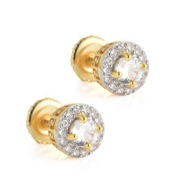Men Women Bling CZ Diamond Stud Earings 925 Sterling Silver Iced Out Bling CZ Rock Punk Earrings Jewelry226n