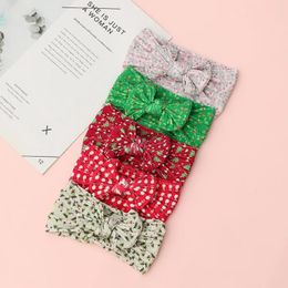 Hair Accessories Christmas Bows Hairband Holiday Headband For Baby Girls Headwraps Born Printed Bands Children's