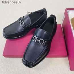 Frühling Leder Business Feragamo dicke Schuhe Pferd Litschi Muster Schnalle Freizeitschuhe Leder und Herbst Schuhe Sohlen Lefu Herren modische Hochzeit echte Sh S7L2