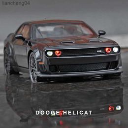 Diecast Model Cars 1 32 Dodge Challenger Hellcat Redeye Alloy Muscle Car Model Sound and Light Childrens Toy Collectibles Birthday gift