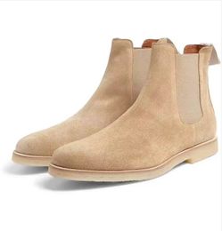 2024 Designer Classic Luxury Suede Leather Chelsea Boots Men Women Slip-On Crep Sole CP Handmade Neutral Ankle Boots Couples