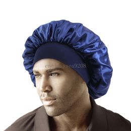 Newly Men's Satin Solid Sleeping Hat Night Sleep Cap Hair Care Bonnet Nightcap For Women Men Unisex Cap Bonnet