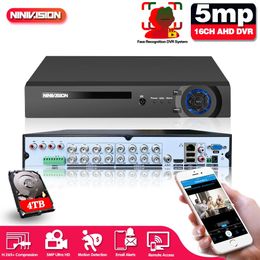 Face 16 Channel AHD DVR 16CH 1080P 5MP 2592*11944 Digital Video Audio Recorder Hybrid DVR NVR HVR 6 In 1 Alarm Security System 240219