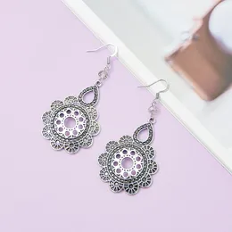 Dangle Earrings Antique Colour Zinc Alloy Inlaid Rhinestone Hollowed Vintage Drop For Women Trend Products Flowers Shape Girls Jewellery