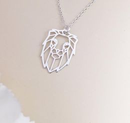 10pcs Origami Lion Face Necklace Animal Lion King Head Necklace Jewellery Male Lion Chain Necklaces for Her3834362