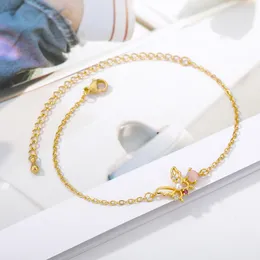 Charm Bracelets Tiny Trendy Cubic Zirconia Crystal Butterfly Bracelet Adjustable For Women Minimalist Jewelery