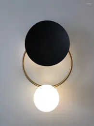 Wall Lamp Modern Simple Nordic LED Creative Design Glass Ball Corridor Bedroom Bedside