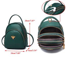 Designer-Mini Small Backpacks For Teenage Girls Women Backpack Ladies Shoulder Bags Cute PU Leather Small Women Backpack Bee sac a245V